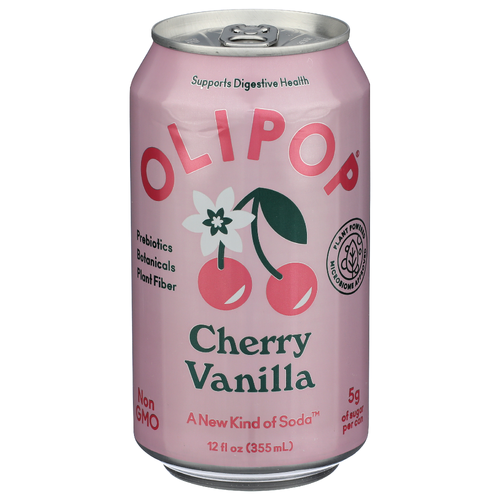 OLIPOP Prebiotic Cherry Vanilla Soda Pop - 12 Fluid Ounce Image 1 of 4