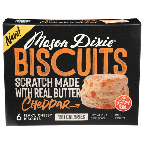 MASON DIXIE Fresh Baked Bread, Buttery, Cheesy Cheddar Homemade, Artisan Ready To Heat Biscuits - 6 Ounce