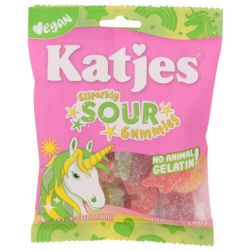 KATJES Peach, Lemon, Orange, Strawberry, Raspberry With Cherry Foaam Vegan Sour Gummies - 4.9 Ounce