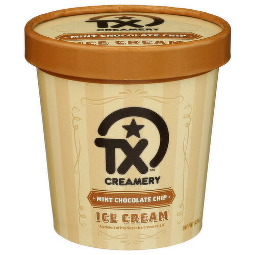Tx Creamery Ice Cream Mint Choc Chip - 1 Pint