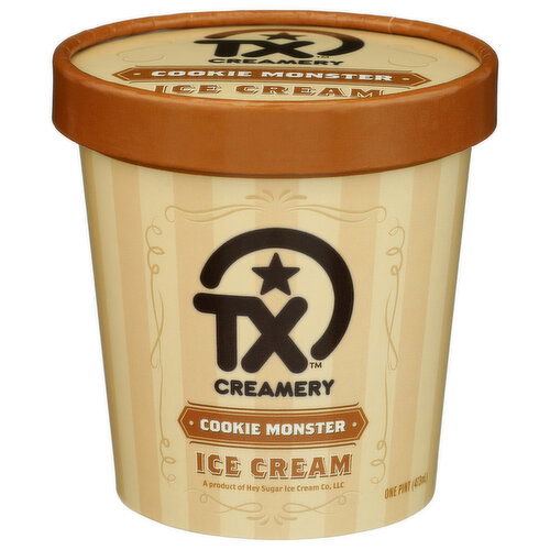 Tx Creamery Ice Cream Cookie Monster - 1 Pint