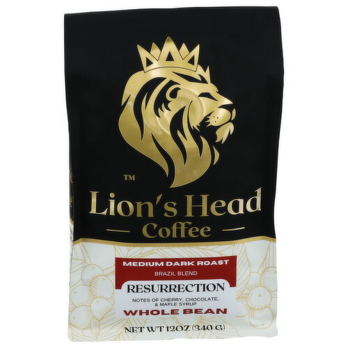 Lion's Head Coffee Medium Dark Roast Whole Bean Coffee - 12 Ounce Image 1 of 3