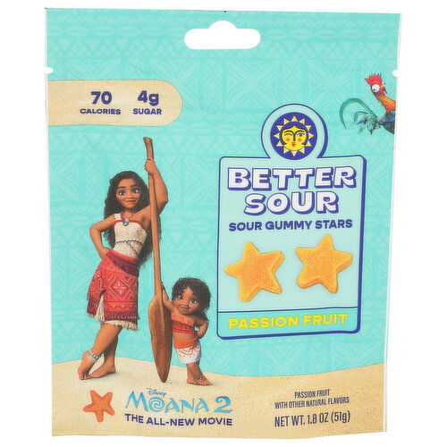 BETTER SOUR Passion Fruit Gummy Stars - 1.8 Ounce