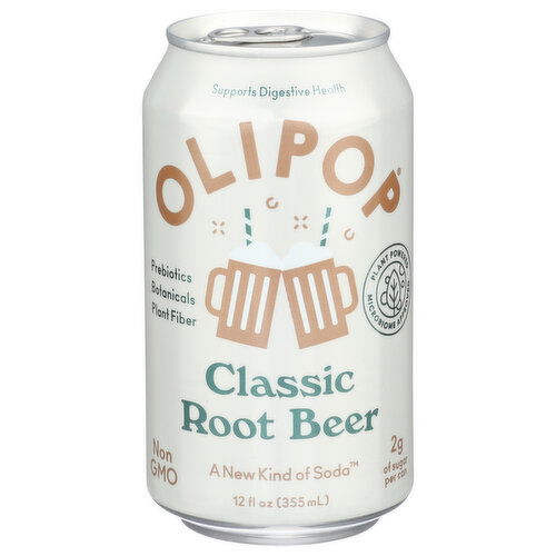 OLIPOP Classic Root Beer Sparkling Tonic - 12 Fluid Ounce