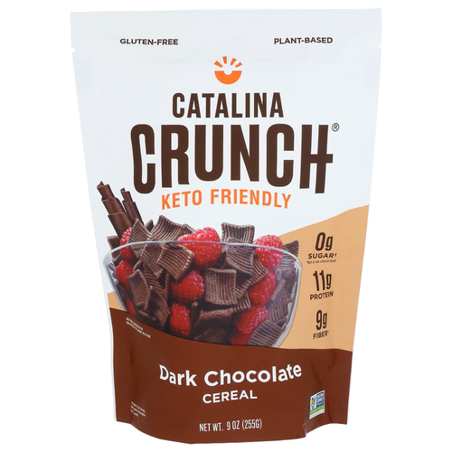 Catalina Crunch Dark Chocolate Gluten Free, Vegan, Sugar Low Fat Keto Cereal - 9 Ounce