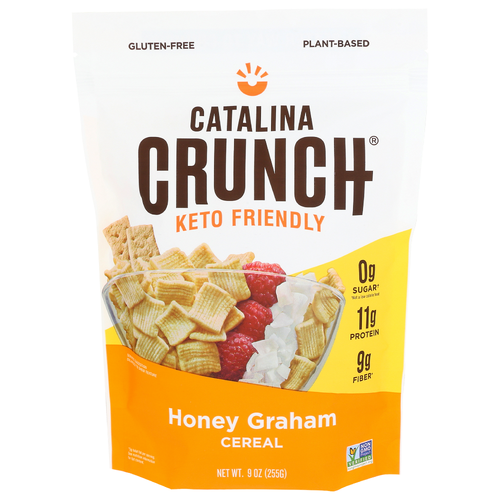Catalina Crunch Honey Graham Gluten Free, Vegan, Sugar Low Fat Keto Cereal - 9 Ounce
