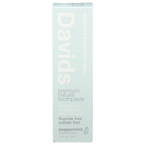 DAVIDS Peppermint Premium Natural Toothpaste - 5.25 Ounce