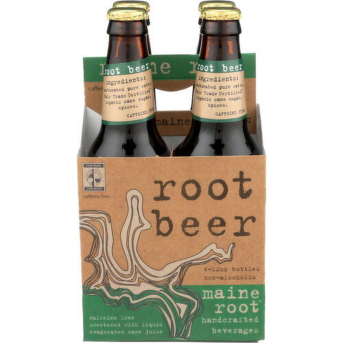 Maine ROOT. Root Beer Soft Drink - 12 Fluid Ounce - 4 Count