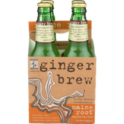 Maine ROOT. Ginger Brew Soft Drink - 12 Fluid Ounce - 4 Count