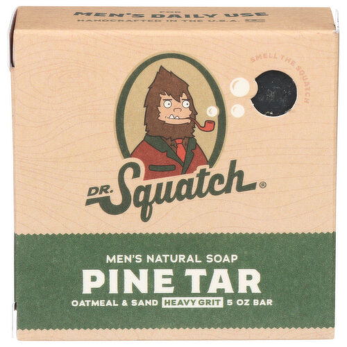 DR. Squatch Pine Tar Heavy Grit Men's Natural Bar Soap - 5 Ounce