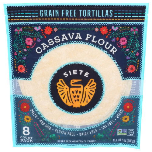 Siete Cassava Flour Tortillas Cassava & Coconut - 0.875 Ounce - 8 Count