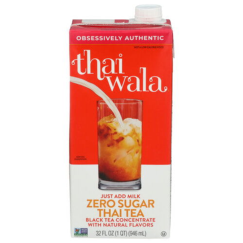 Thaiwala Black Tea Thai Iced Liquid Zero Sugar Concentrate - 32 Fluid Ounce