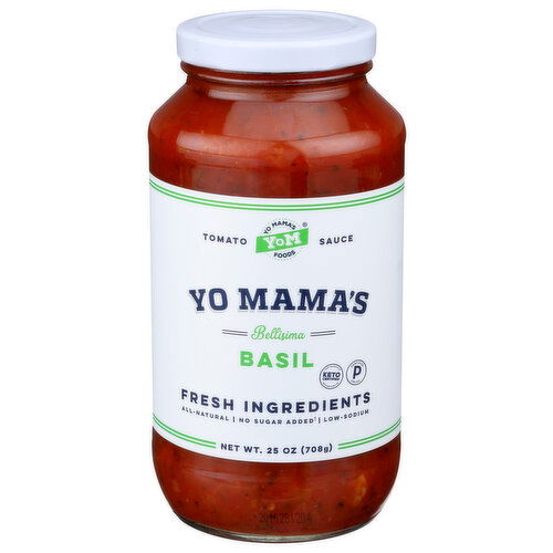 Yo Mama's Foods Basil Sauce Tomato - 25 Ounce