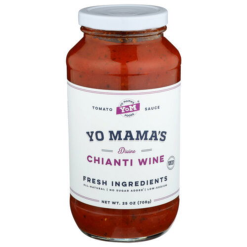 Yo Mama's Foods Pasta Sauce Chianti Wine - 25 Ounce