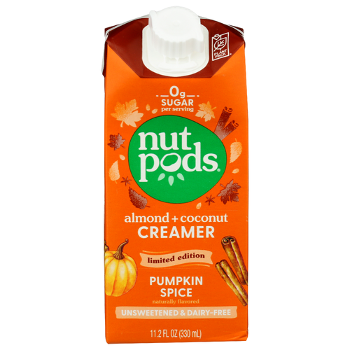 Nutpods Pumpkin Spice Almond Coconut Creamer Shelf Stable Unsweetened - 11.2 Fluid Ounce
