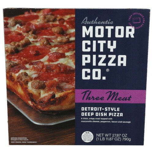 Motor City Pizza CO. Three Meat Detroit Style Deep Dish Pizza - 27.87 Ounce