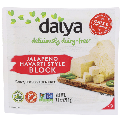 Daiya Cheese Alternatives Jalapeno Havarti Block Cheeze Style Vegan Dairy Free - 7.1 Ounce