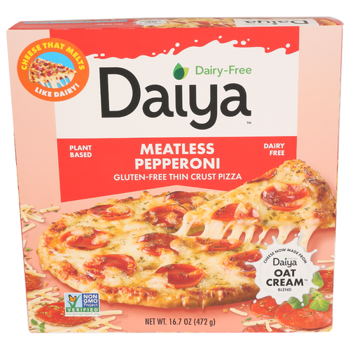 DAIYA FOODS Meatless Pepperoni Frozen Pizza Dairy Free Gluten Style - 16.7 Ounce