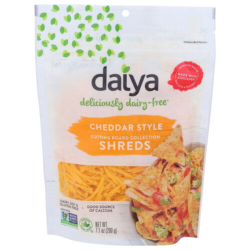 Daiya Cheese Alternatives Cheddar Shredded Cheeze Dairy Free Style Vegan Cutting Board Shreds - 7.1 Ounce