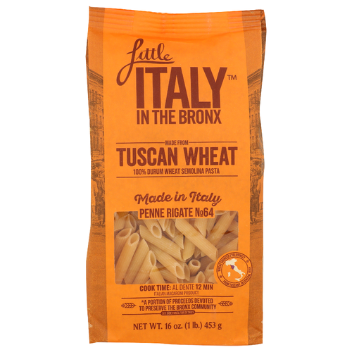 Little Italy In The Bronx Penne Rigate No64 Italian Macaroni Product - 16 Ounce