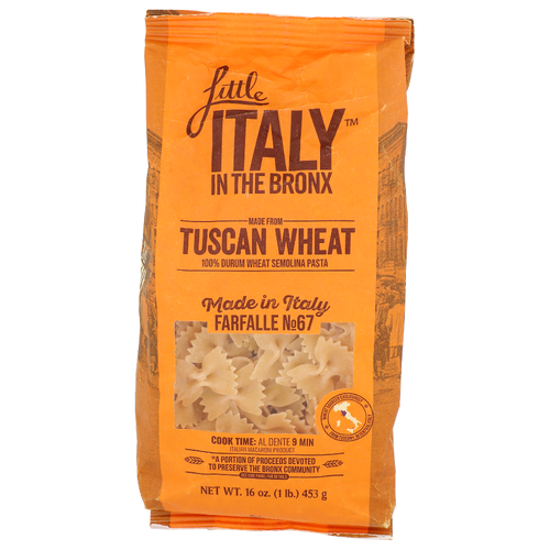 Little Italy In The Bronx Farfalle No67 Italian Macaroni Product - 16 Ounce