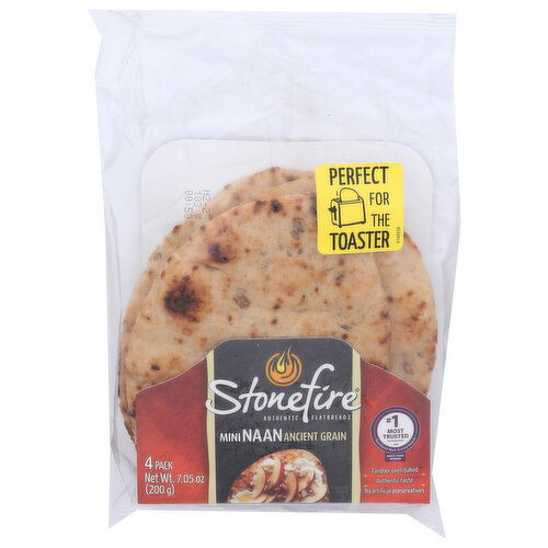 STONEFIRE Mini Naan 4pk Ancient Grain - 1.763 Ounce - 4 Count
