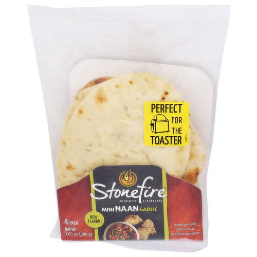 STONEFIRE Garlic Naan Mini - 1.763 Ounce - 4 Count