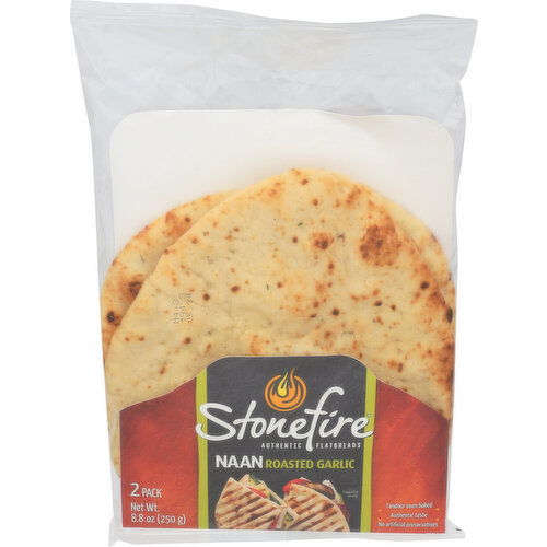 STONEFIRE Teardrop Naan 2pk Garlic - 4.4 Ounce - 2 Count