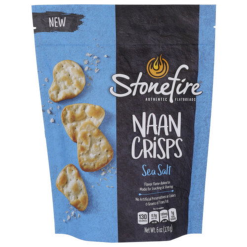 Stonefire Sea Salt Naan Crisps Orig - 6 Ounce
