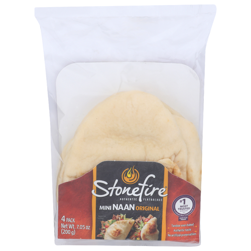 Stonefire Authentic Flatbreads Original Mini Naan - 1.763 Ounce - 4 Count