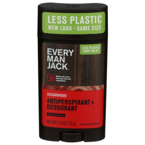 Every Man Jack Cedarwood Antiperspirant Deodorant - 2.6 Ounce