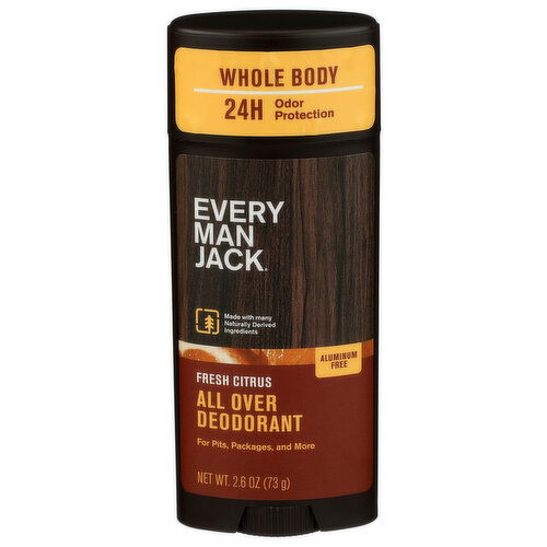 Every Man Jack Fresh Citrus All Over Deodorant - 2.6 Ounce