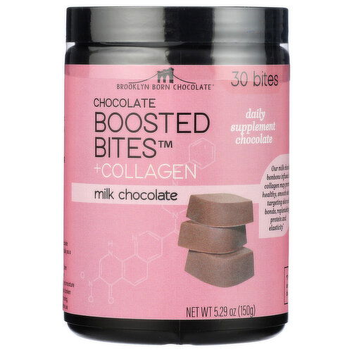 Brooklyn Born Chocolate Collagen Milk Choc Bites - 0.176 Ounce - 30 Count
