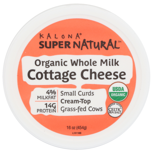 KALONA SUPERNATURAL Organic Cottage Cheese Whole Milk 4% - 16 Ounce