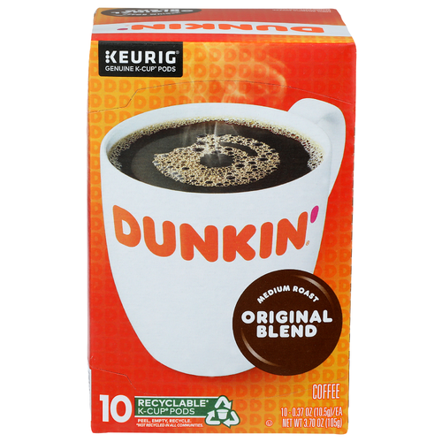 Dunkin' Original Blend K-Cup Pods Coffee - 0.37 Ounce - 10 Count