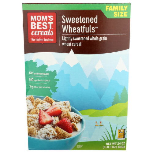 Mom's Best Cereals Ready To Eat Cereal Box Sweetened Wheat-Fuls - 24 Ounce