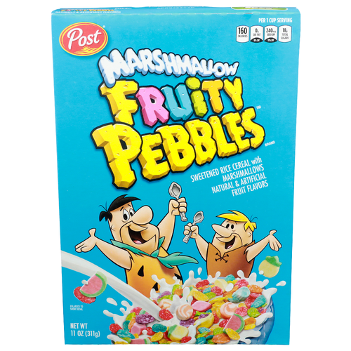 Post Fruity Pebbles Sweetened Rice Cereal With Marshmallows Marshmallow Brand - 11 Ounce