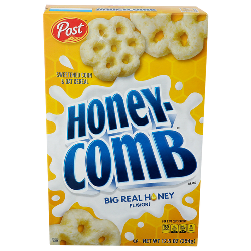 Post Honey-Comb Big Real Honey Flavor! Sweetened Corn & Oat Cereal - 12.5 Ounce
