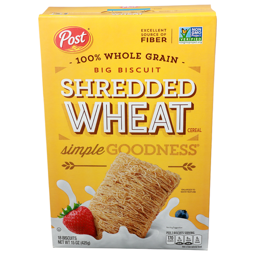 Post Shredded Wheat Cereal Big Biscuit - 0.833 Ounce - 18 Count