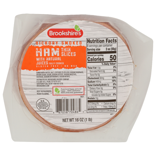 BROOKSHIRE'S Hickory Smoked Thin Slices Ham - 16 Ounce