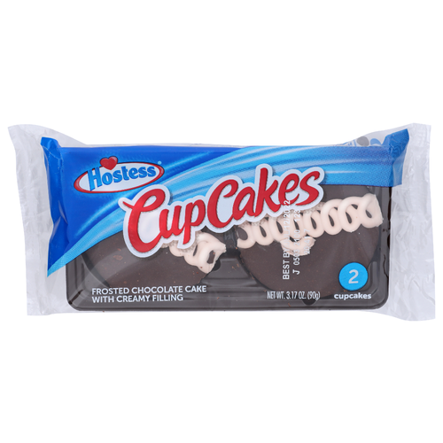 Hostess Frosted Chocolate Cake With Creamy Filling Cupcakes - 1.585 Ounce - 2 Count
