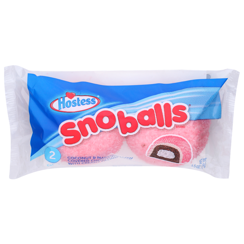 Hostess Snoballs Coconut & Marshmallow Covered Chocolate Cake With Creamy Filling - 1.75 Ounce - 2 Count