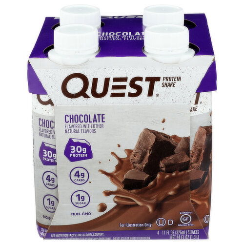 Quest Shake Protein Rtd Chocolate 4pk - 11 Fluid Ounce - 4 Count