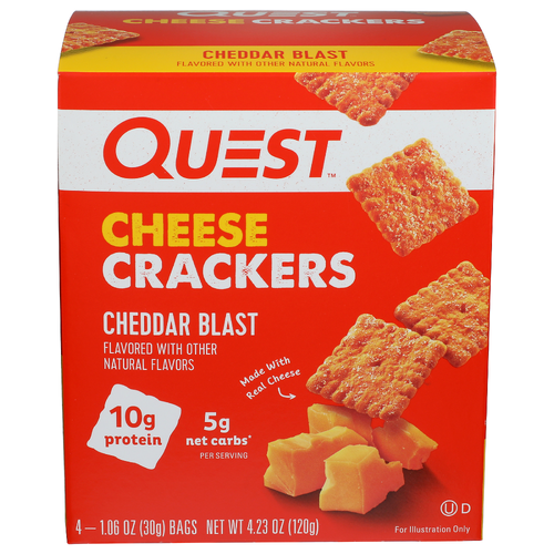 Quest Cheese Crackers Cheddar - 1.058 Ounce - 4 Count