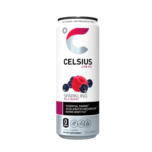Celsius Live Fit Sparkling Energy Drink Wild Berry - 12 Fluid Ounce