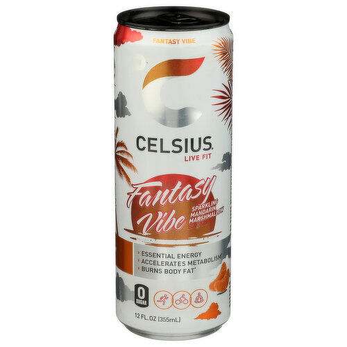 CELSIUS Fantasy Vibe Sparkling Single Can - 12 Fluid Ounce