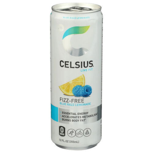 CELSIUS Blue Razz Lemonade Fizz Free Single Can - 12 Fluid Ounce