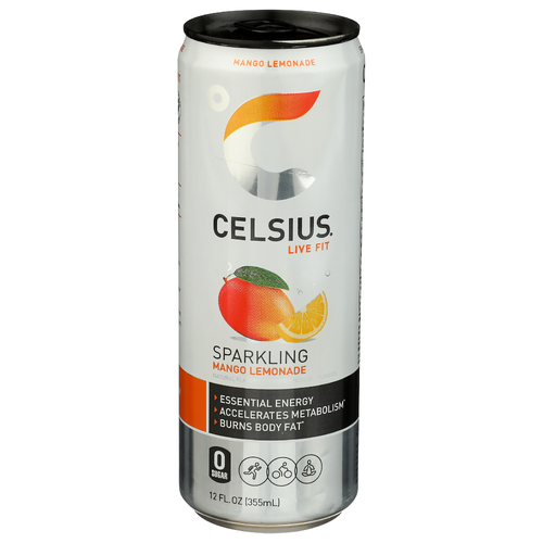 Celsius Mango Lemonade Sparkling Single Can - 12 Fluid Ounce