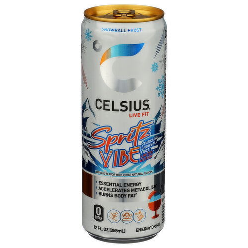 Celsius Spritz Vibe Sparkling Single Can - 12 Fluid Ounce