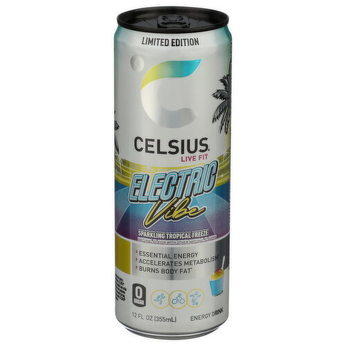 Celsius Electric Vibe Sparkling Single Can - 12 Fluid Ounce Image 1 of 4
